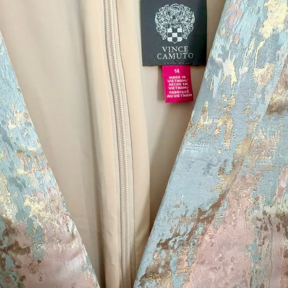 NWT Vince Camuto Jacquered Sleeveless Fit and Flare Dress size 14 - Picture 4 of 12